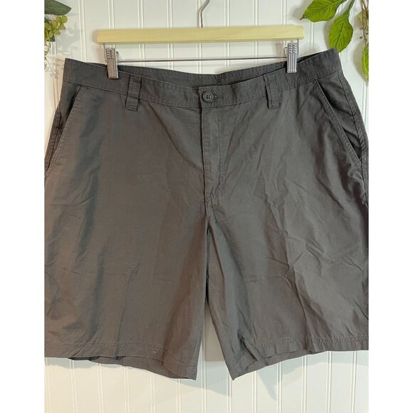 Columbia Mens Regular Fit Gray Cotton Shorts Size 38 With Side & Back Pockets - Picture 2 of 13